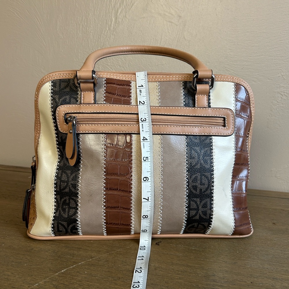 Giani Bernini Patchwork Brown-Cream Bag. Adjustab… - image 8